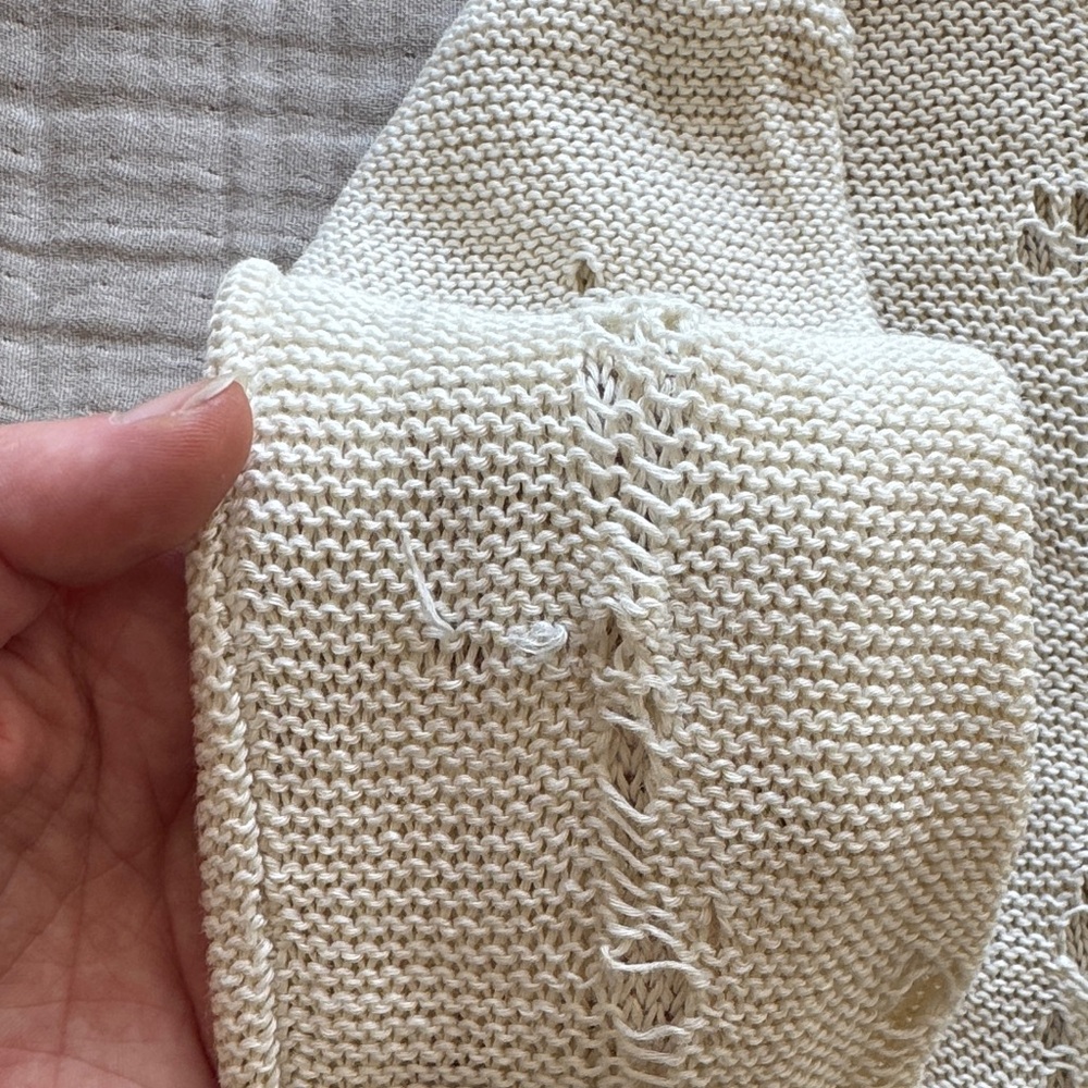 Helmut Lang Cream Sweater with Pointelle Holes - Picture 11 of 14